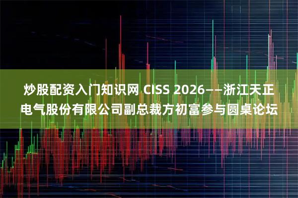 炒股配资入门知识网 CISS 2026——浙江天正电气股份有限公司副总裁方初富参与圆桌论坛